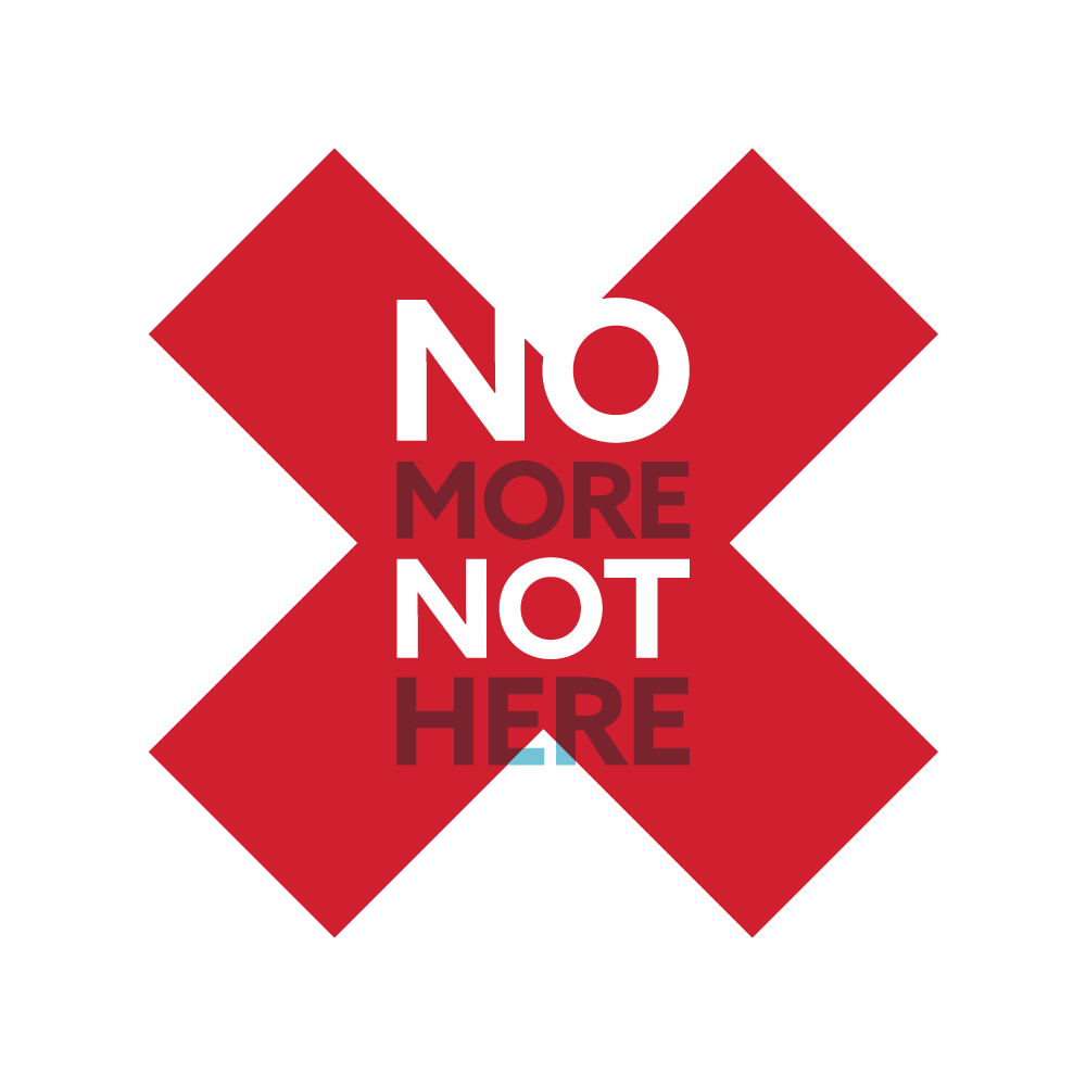 No More. Not Here. Logo Red