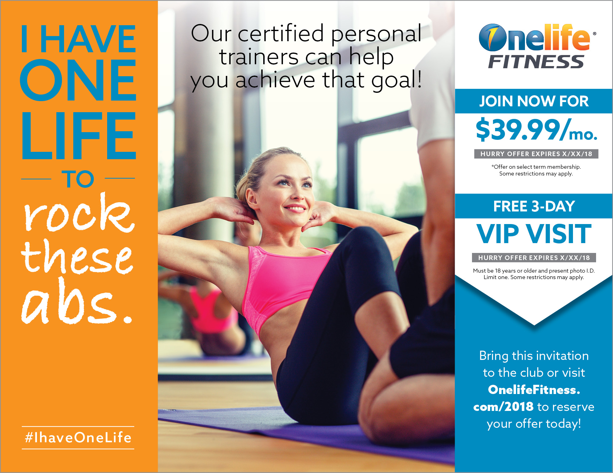 onelife marketing campaign direct mail piece front 3