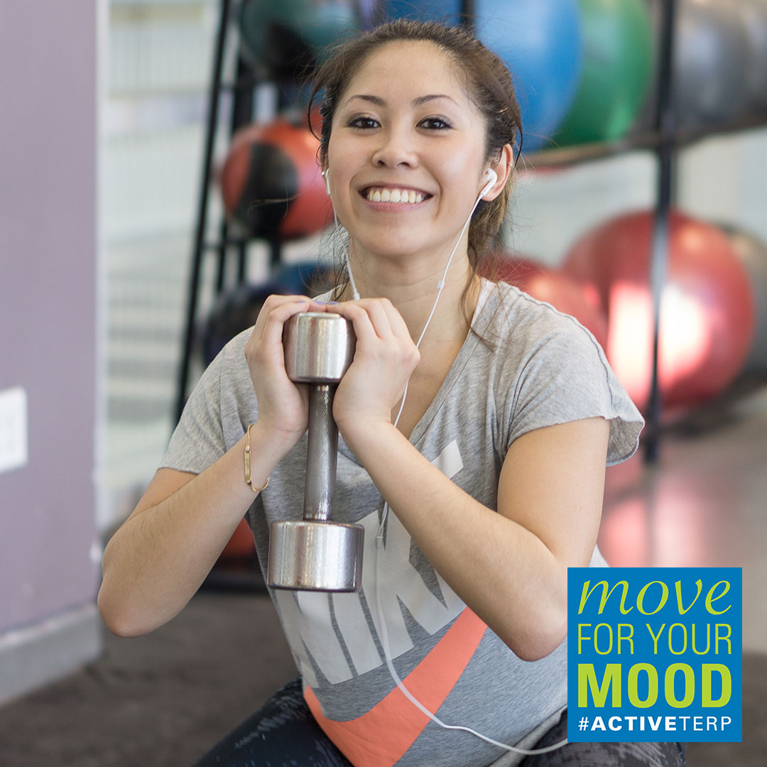 Girl with dumbbell