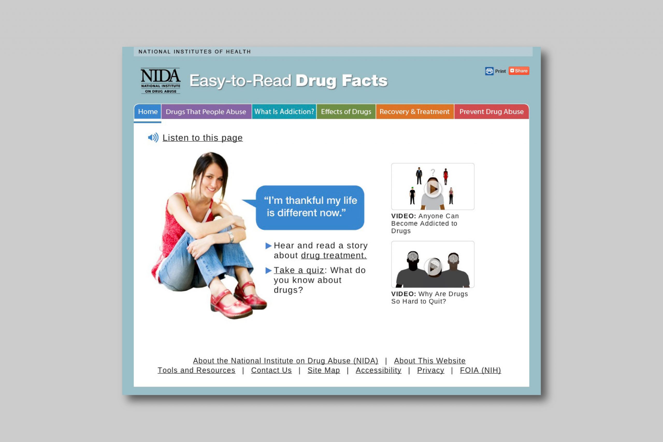 NATIONAL INSTITUTE OF DRUG ABUSE EASY-TO-READ DRUG FACTS WEBSITE